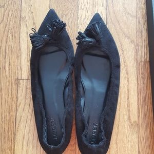 J crew Lottie suade tassle flats sz 8
